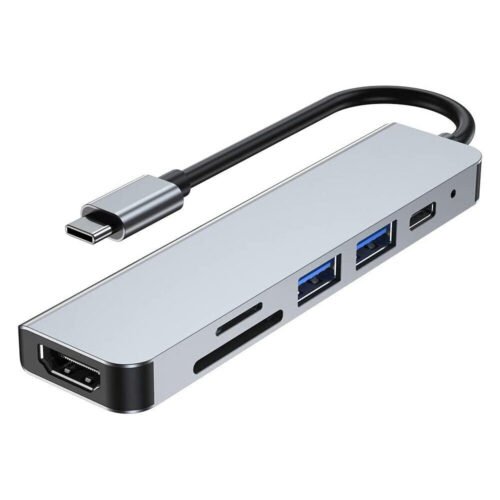 Type C 6 in 1 USB-C Hub Phones / Computers HDMI SD Card USB 3.0