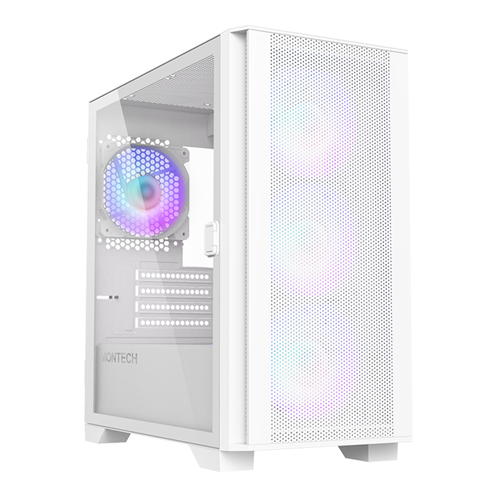 Montech Air 100 White 4x RGB Fans - Grey PC