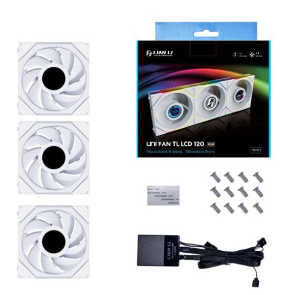 TL LCD 120 Single Fan white triple Pack