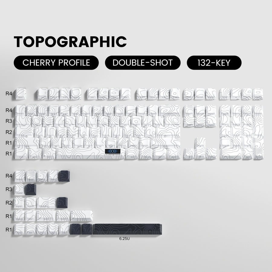 Womier Topography Key Caps White