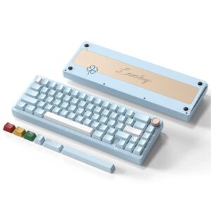 Womier SK65 65% Gasket Mounted Wireless Aluminum Keyboard with Knob (4 Colors) Blue