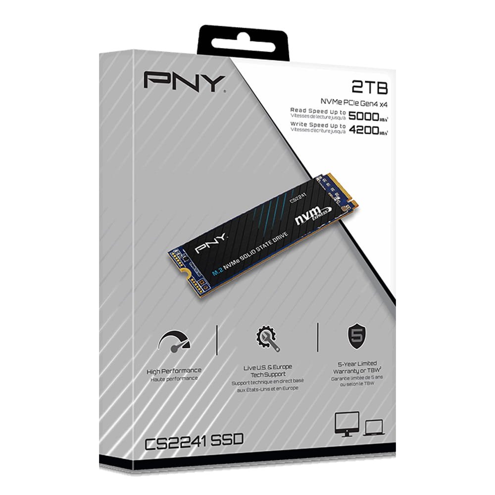 PNY 2TB M.2 SSD CS2241 5100MBPS - Grey PC