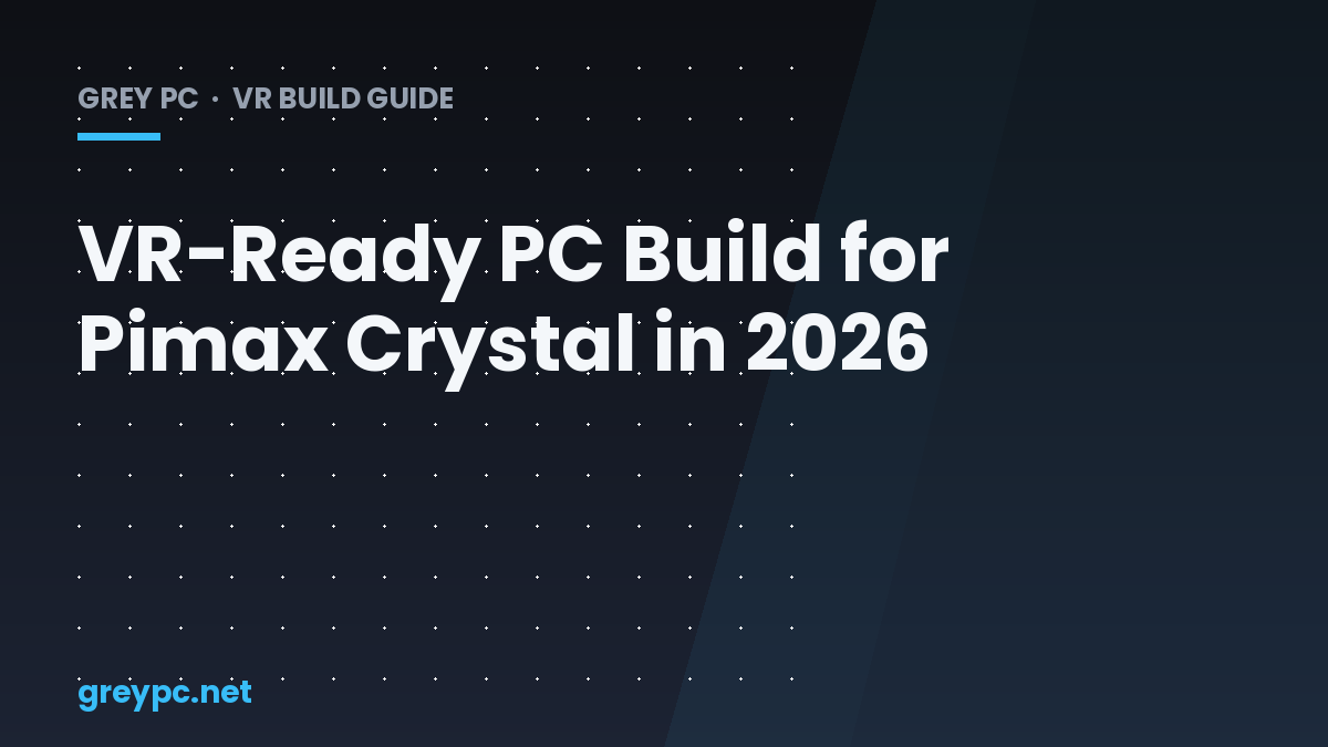 Pimax Crystal VR headset connected to a custom gaming PC build