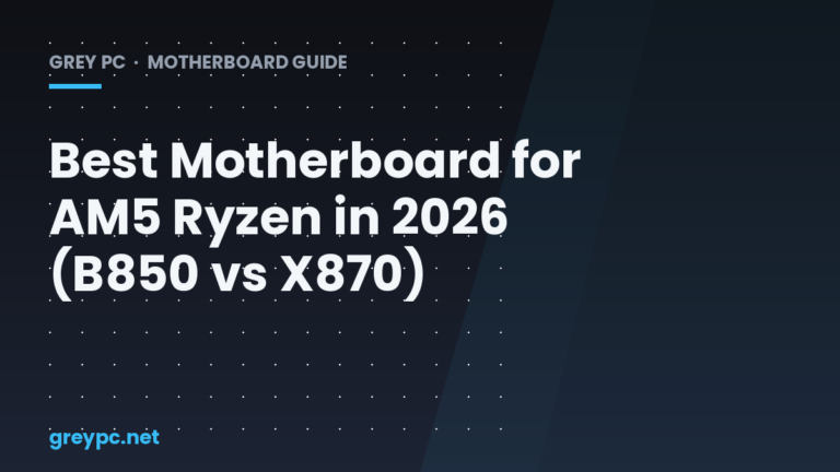 Grey PC header graphic comparing B850 and X870 AM5 motherboards