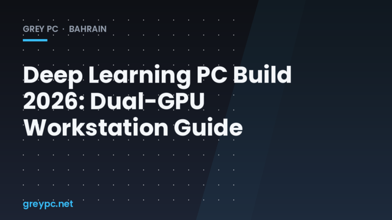 Dual-GPU deep learning workstation build with the case open, showing two graphics cards and routed cabling