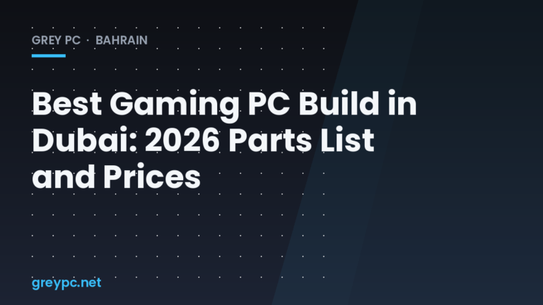Custom gaming PC tower with tempered glass side panel and RGB fans, built for a gamer in Dubai
