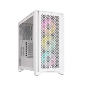 Corsair iCUE 4000D RGB Airflow Mid-Tower ATX Case (True White, 3x RGB Fans)