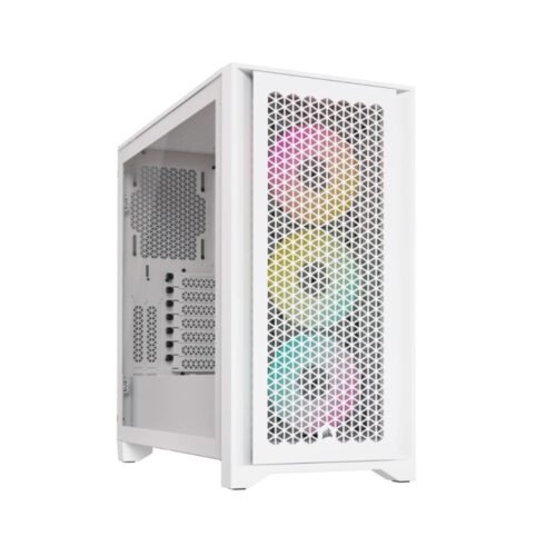 Corsair iCUE 4000D RGB Airflow Mid-Tower ATX Case (True White, 3x RGB Fans)