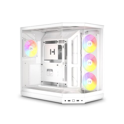hyte-y50-rgb-snow-white HYTE Y50 RGB Dual Chamber ATX Case — Snow White