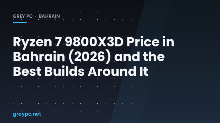 AMD Ryzen 7 9800X3D processor box next to an AM5 motherboard for a Bahrain gaming PC build