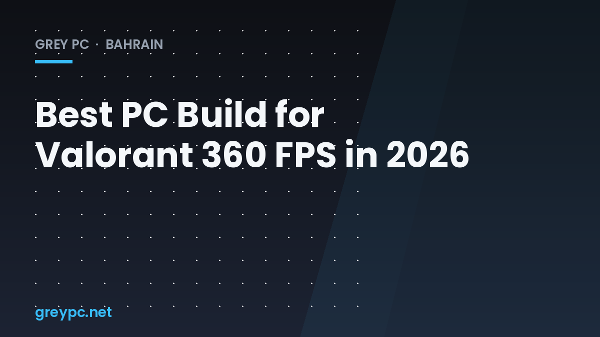 Gaming PC tower and 360Hz monitor set up for a Valorant esports build