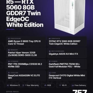 GreyPC Build: AMD Ryzen 5 9600 + RTX 5060 8GB GDDR7 Twin Edge OC White Edition
