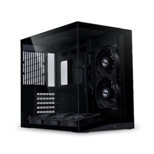 Lian Li O11D Mini V2 Flow Compact ATX Mid-Tower Airflow Case with 5 Reverse Non-RGB Fans - Black