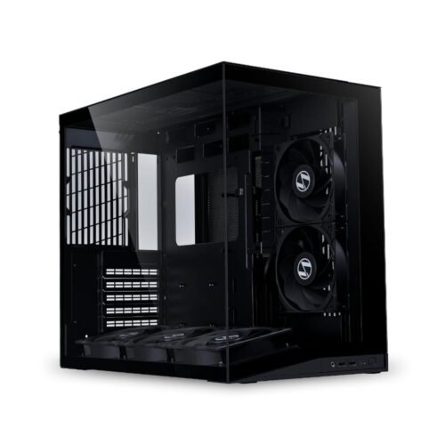 Lian Li O11D Mini V2 Flow Compact ATX Mid-Tower Airflow Case with 5 Reverse Non-RGB Fans - Black