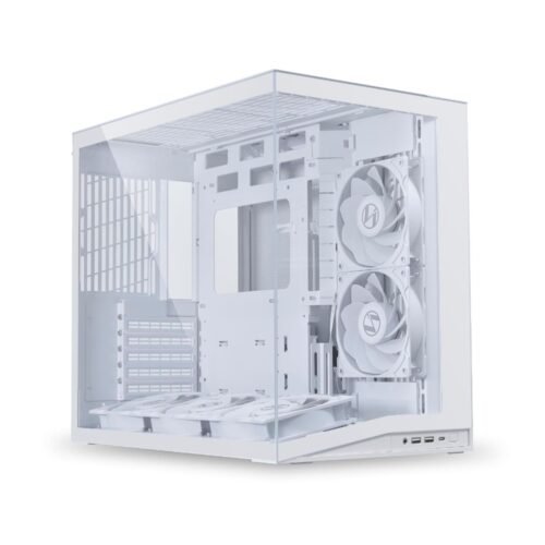 Lian Li O11D Mini V2 Flow Compact ATX Mid-Tower Airflow Case with 5 Reverse Non-RGB Fans - White